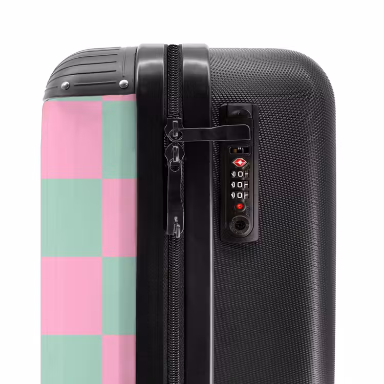 Suitcase - Squares - Pink/Mint Blue — 5