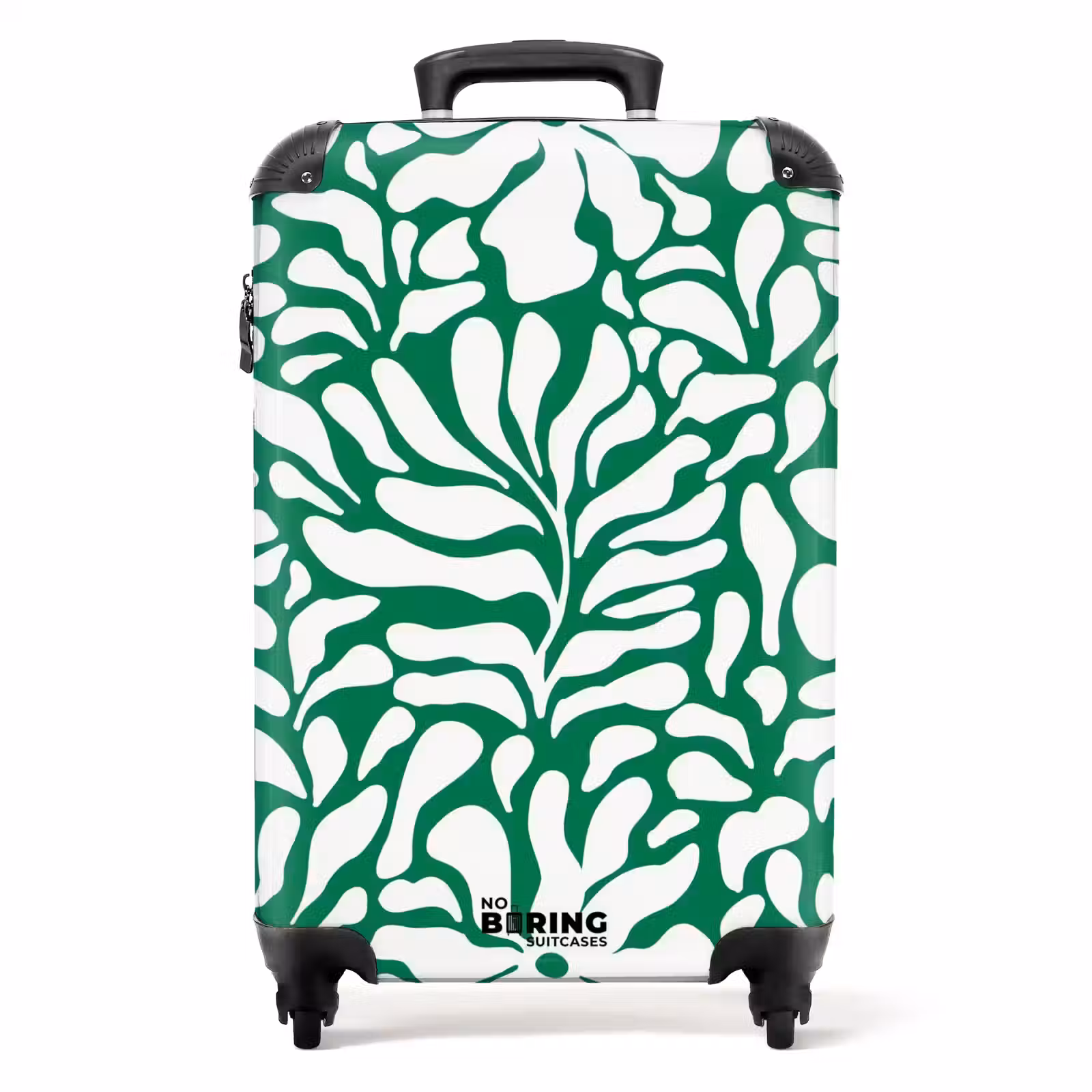Suitcase - Abstract - Green/White Floral Pattern — 1