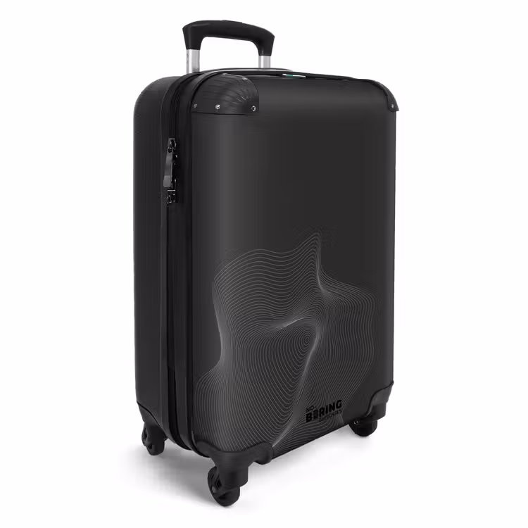 Suitcase - Abstract - Black and white wave pattern — 4