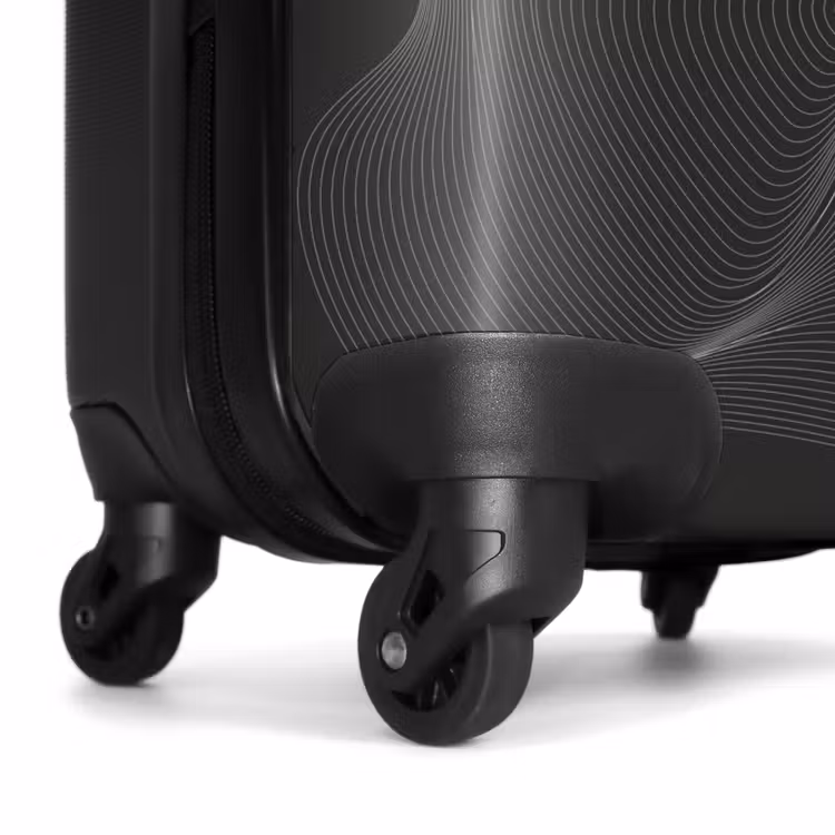 Suitcase - Abstract - Black and white wave pattern — 6