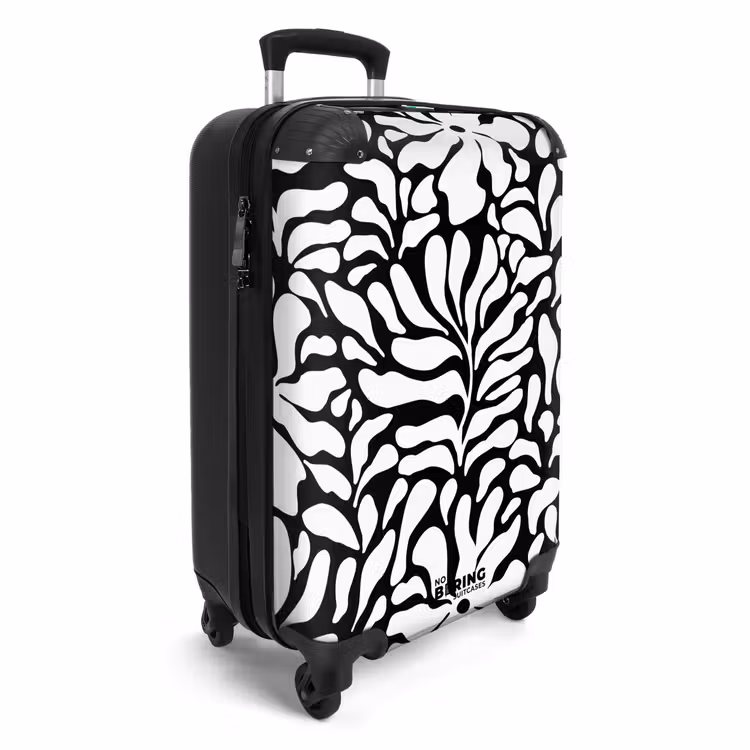 Suitcase - Abstract - Black/White Floral Pattern — 4