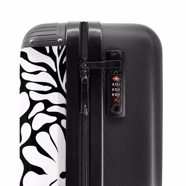 Suitcase - Abstract - Black/White Floral Pattern — 5