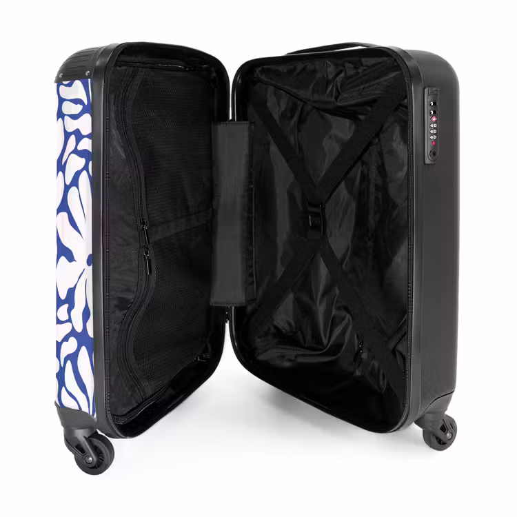 Suitcase - Abstract - Blue/White Floral Pattern — 3