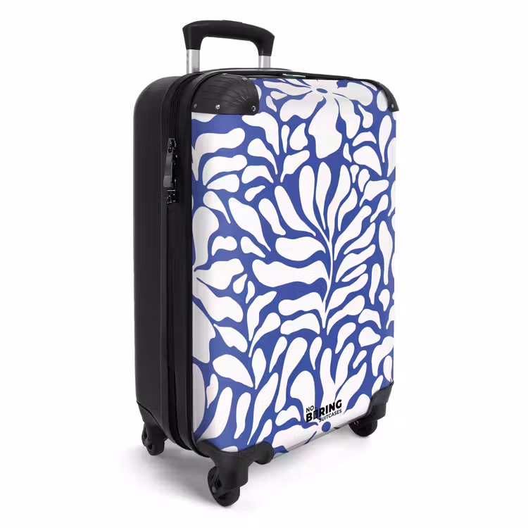 Suitcase - Abstract - Blue/White Floral Pattern — 4