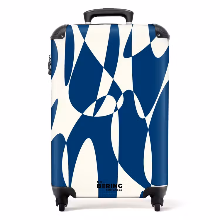 Suitcase - Abstract - Blue/White shapes — 1