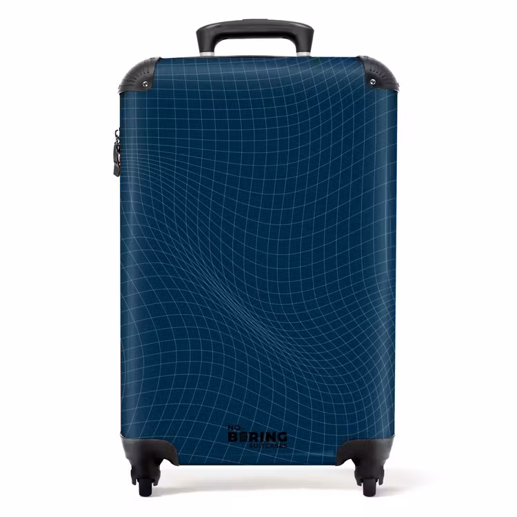 Suitcase - Abstract - Dark blue grid pattern — 1