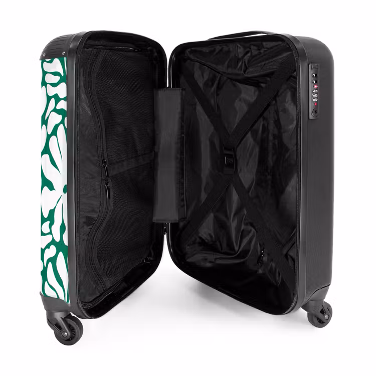 Suitcase - Abstract - Green/White Floral Pattern — 3