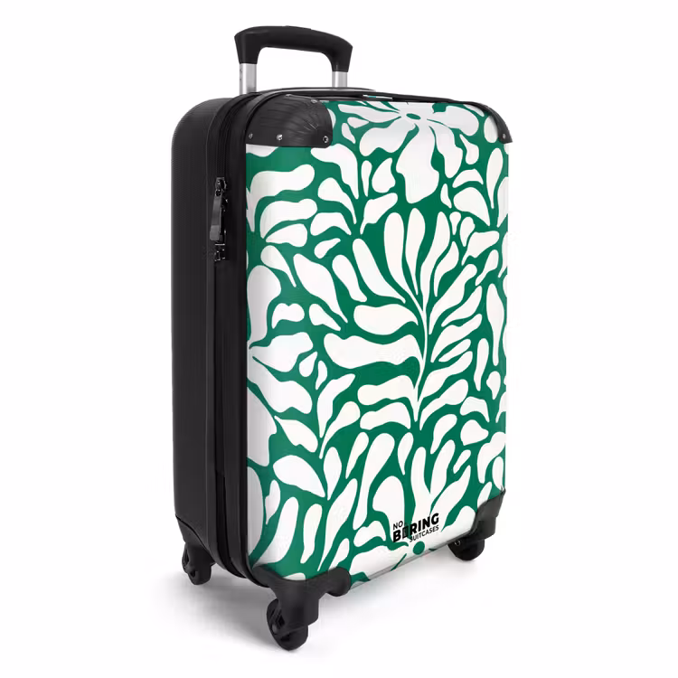 Suitcase - Abstract - Green/White Floral Pattern — 4
