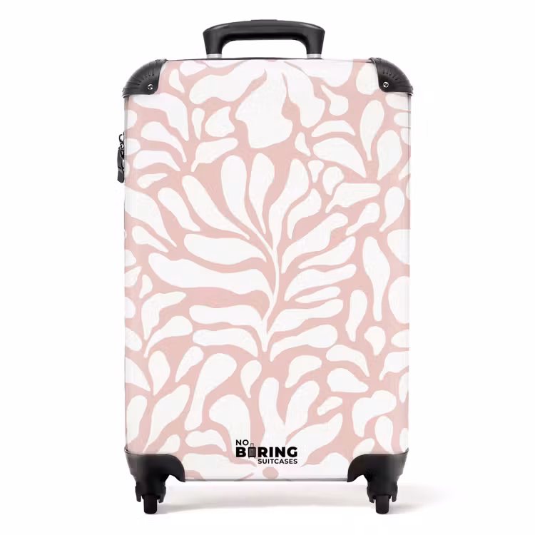 Suitcase - Abstract - Pink/White Floral Pattern — 1