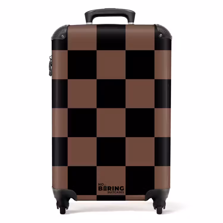 Suitcase - Squares - Black/Brown — 1