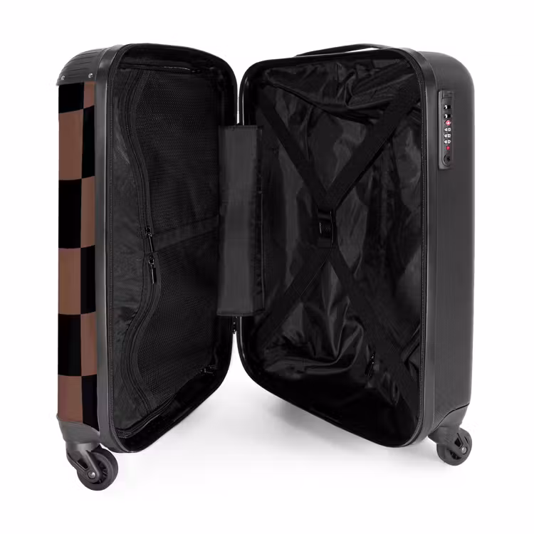 Suitcase - Squares - Black/Brown — 3