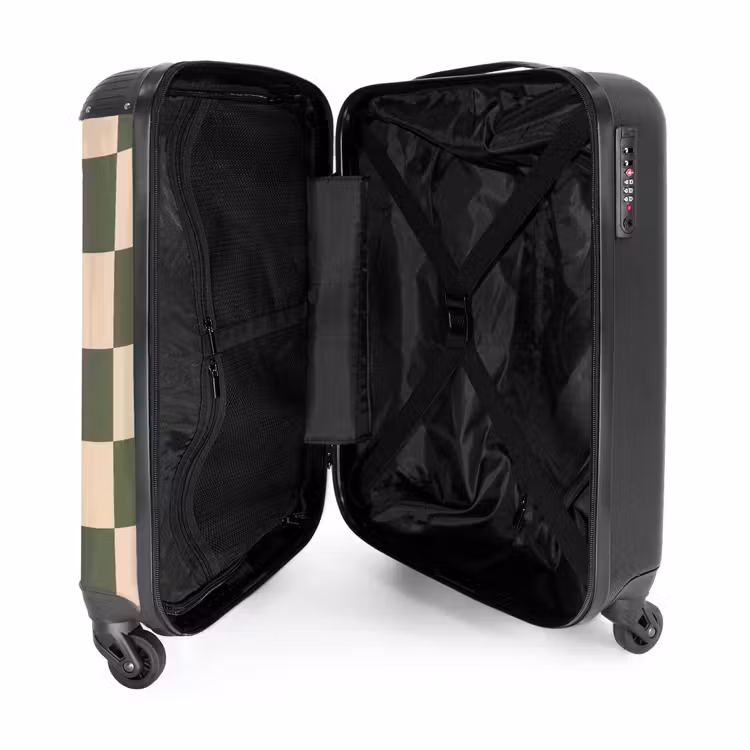 Suitcase - Squares - Green/Beige — 3