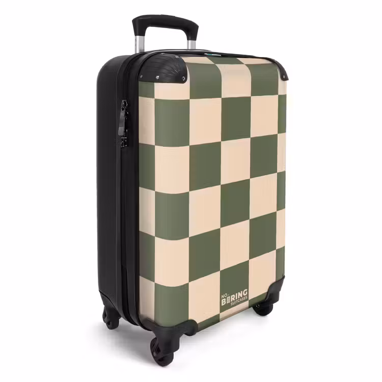 Suitcase - Squares - Green/Beige — 4