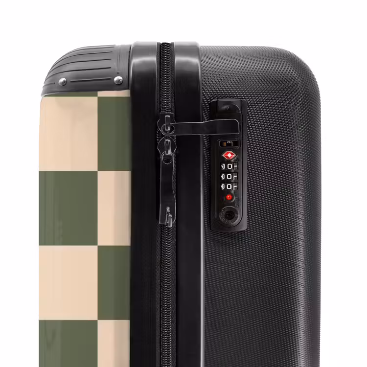 Suitcase - Squares - Green/Beige — 5