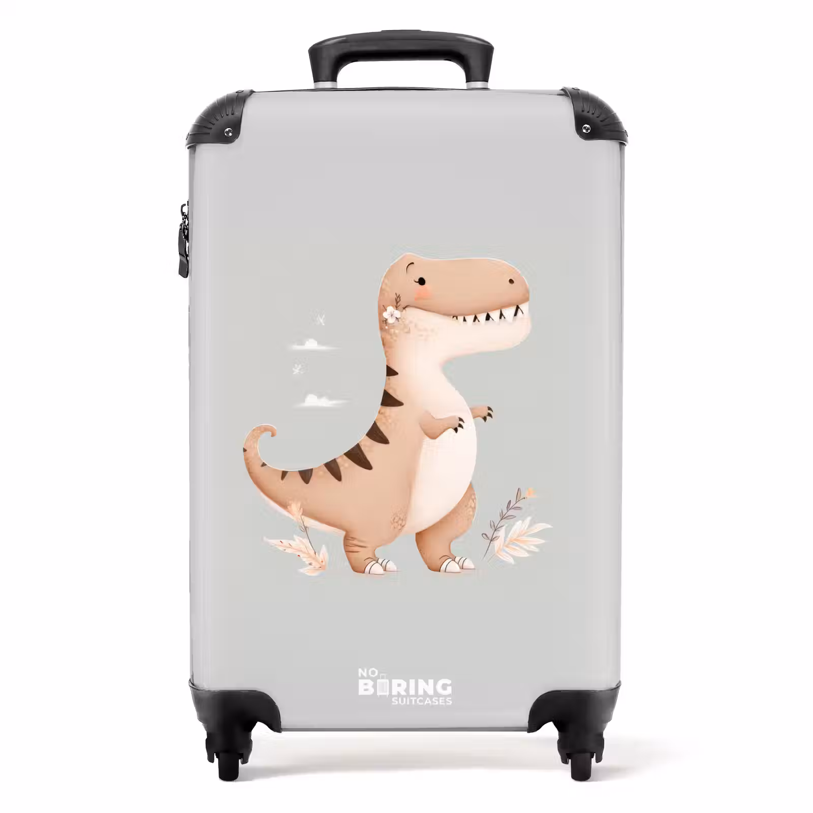 Suitcase - Dino in beige and gray colors — 1