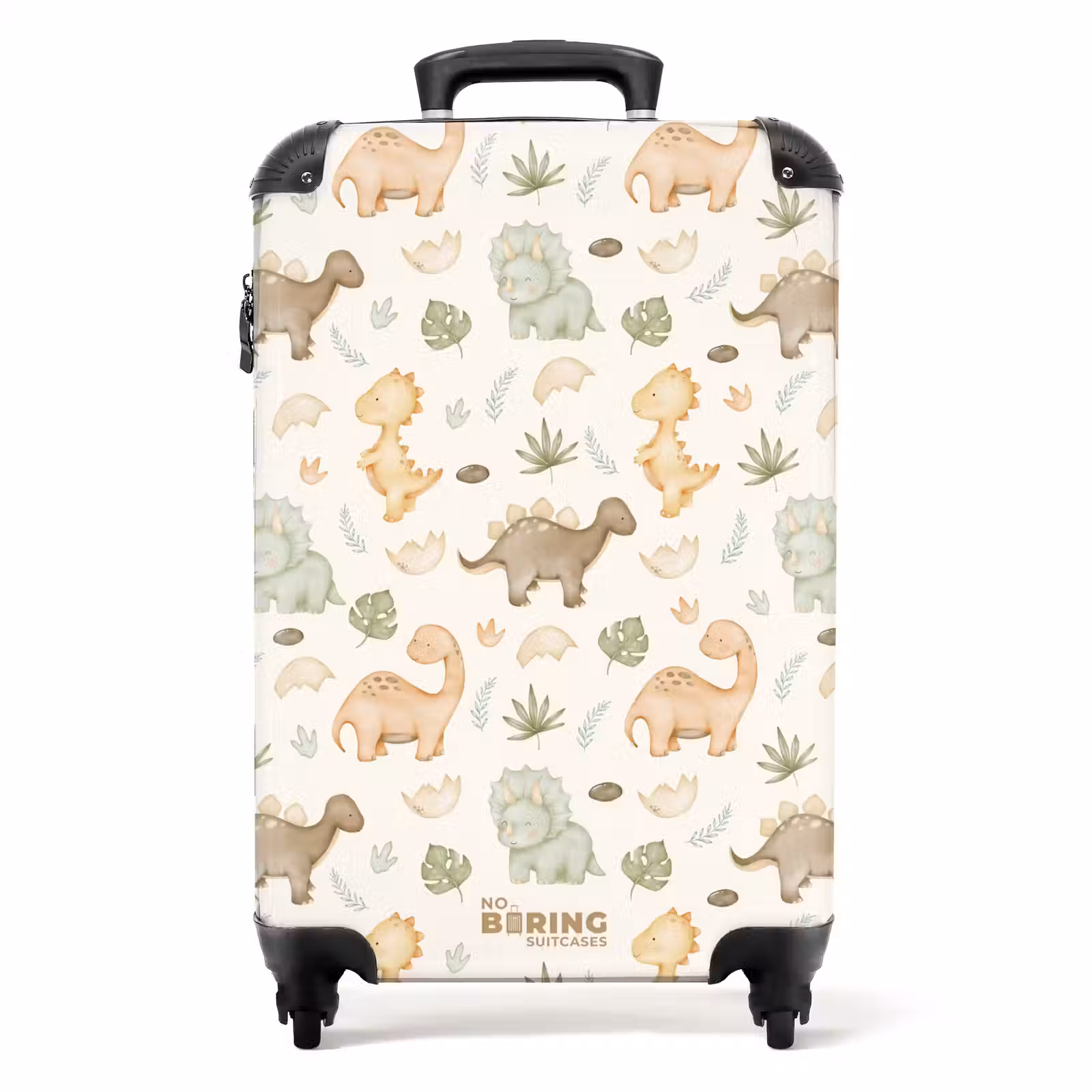 Suitcase - Dino pattern in pastel colors — 1