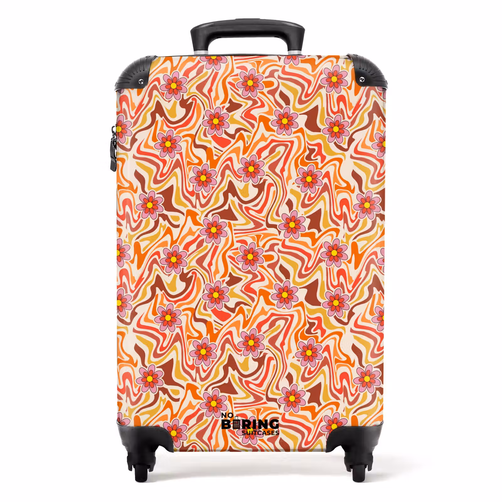 Suitcase - Retro disco 70s flower pattern colorful — 1