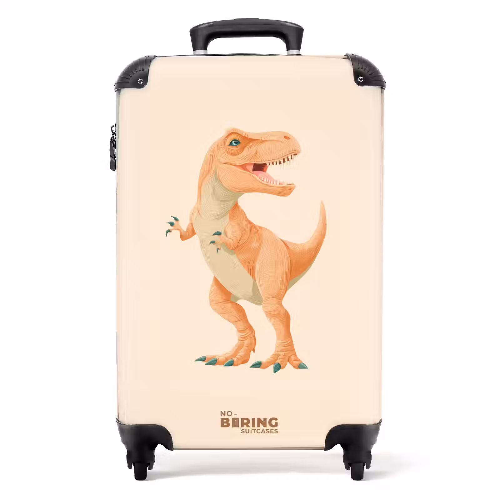 Suitcase - T-rex dino in orange colors — 1