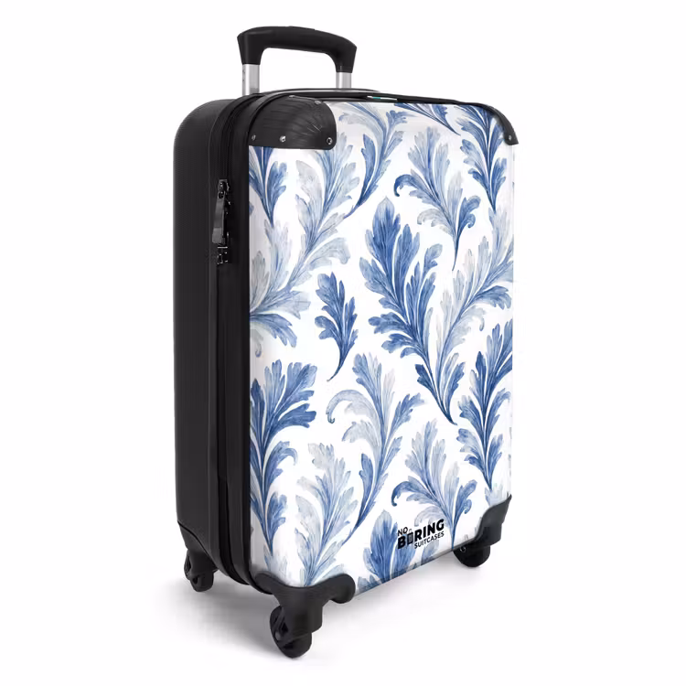 Suitcase - Baroque leaves pattern blue — 2