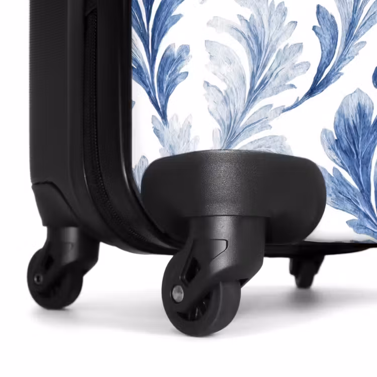 Suitcase - Baroque leaves pattern blue — 7