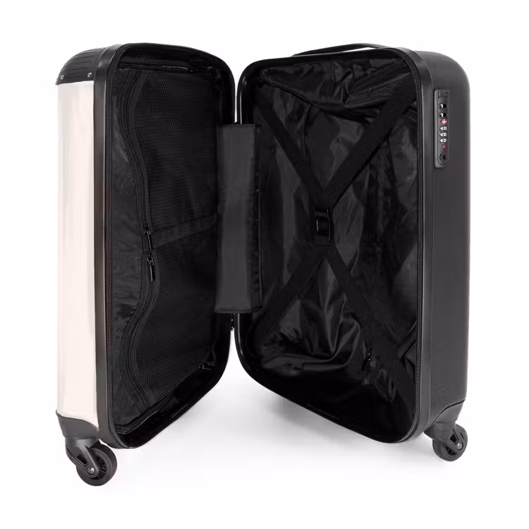 Suitcase - Beige dinosaur with green leaves — 3