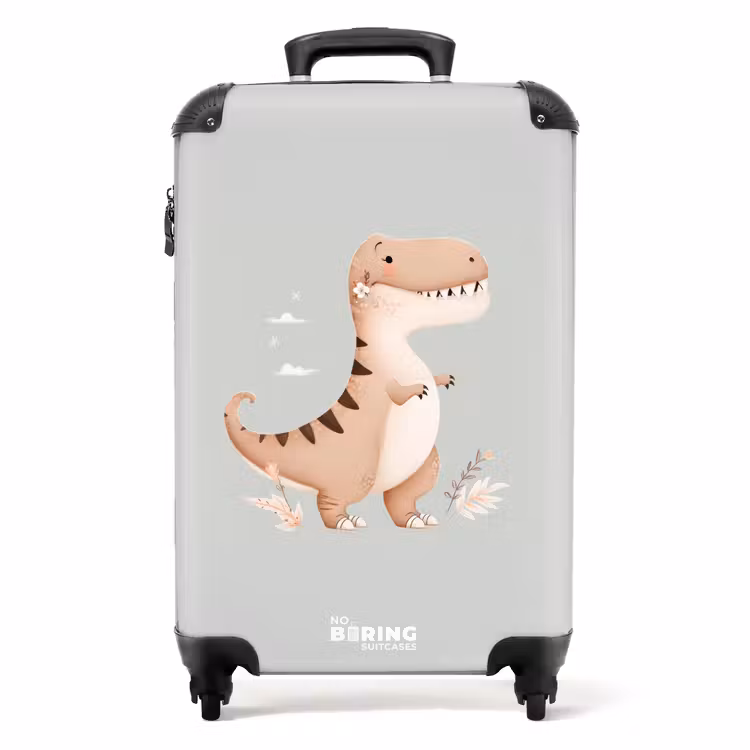 Suitcase - Dino in beige and gray colors — 1