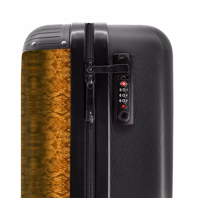 Suitcase - Orange snakeskin with symmetrical scale structure — 5