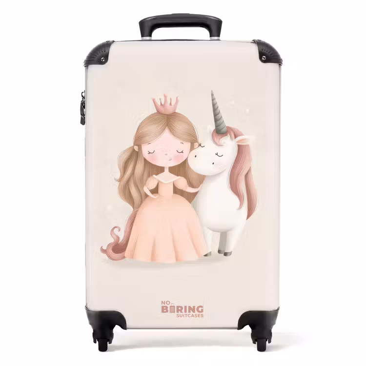 Suitcase - Princess and a unicorn in pastel colors — 1