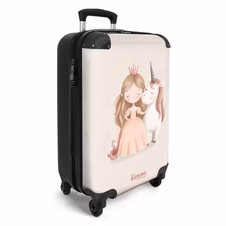 Suitcase - Princess and a unicorn in pastel colors — 4