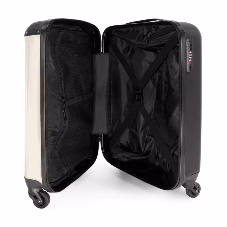 Suitcase - Puppy in a race car in beige colors — 3