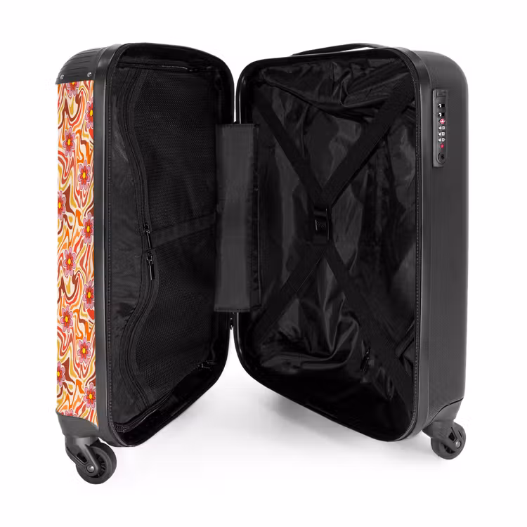 Suitcase - Retro disco 70s flower pattern colorful — 3