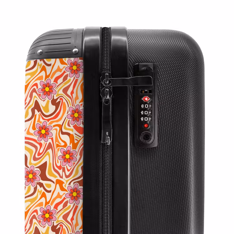 Suitcase - Retro disco 70s flower pattern colorful — 5