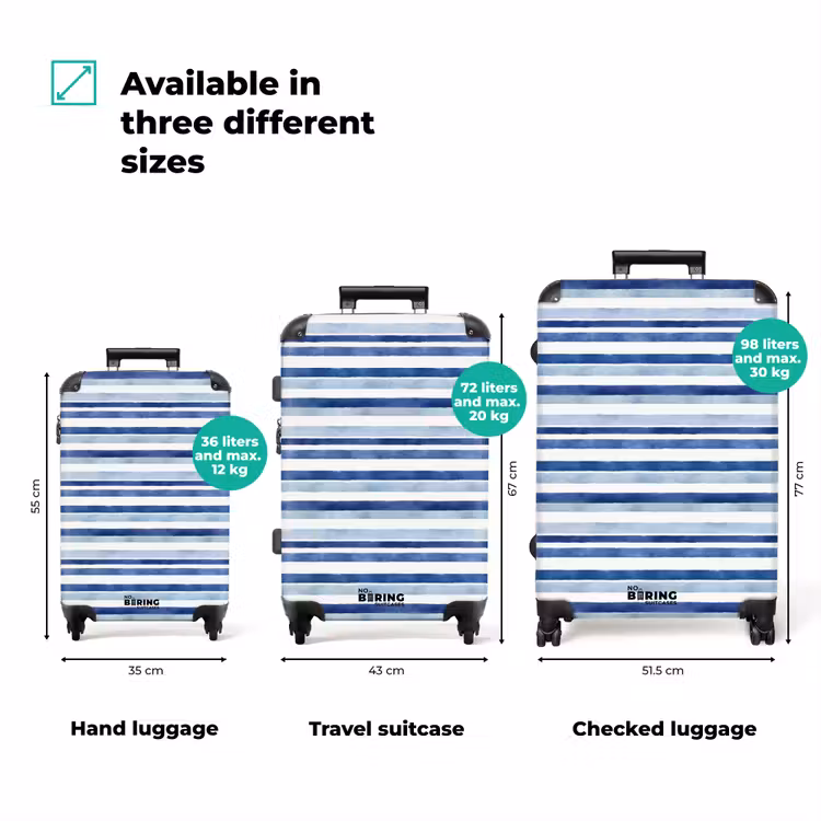 Suitcase - Stripes pattern blue — 3