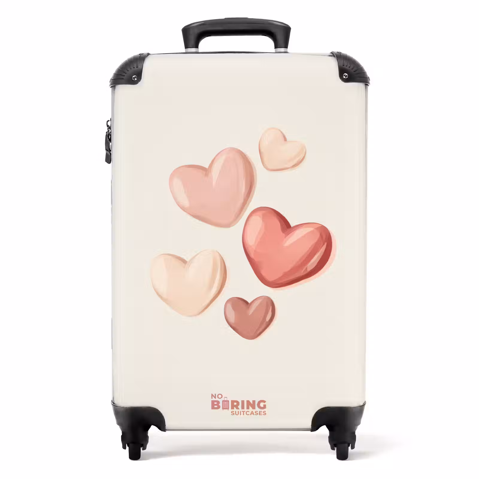 Suitcase - Floating hearts in soft shades of red and pink — 1