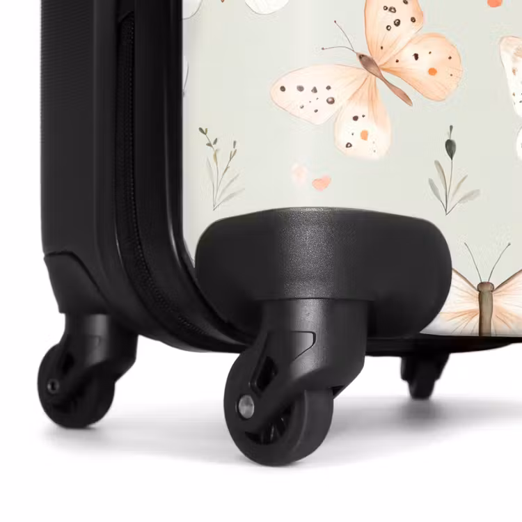 Suitcase - Butterfly pattern in soft orange and red tones — 6