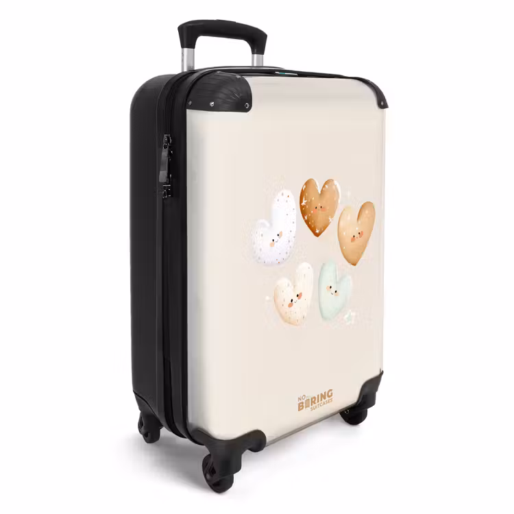 Suitcase - Hearts in soft beige tones — 4