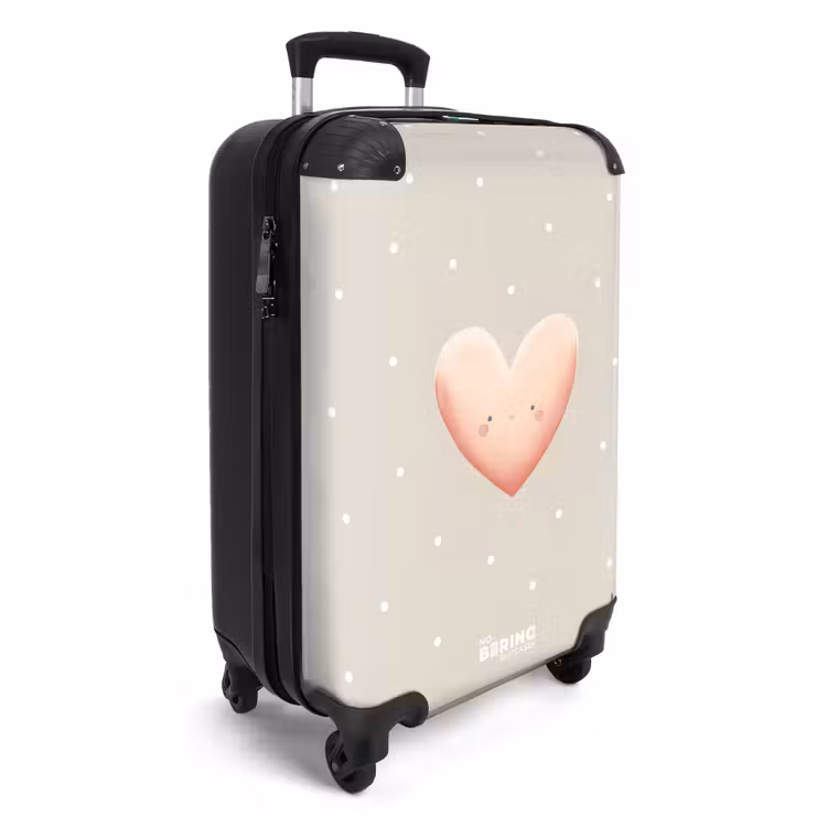 Suitcase - Pink heart surrounded by beige dots — 4