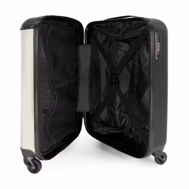Suitcase - Unicorn among flowers in beige colors — 3