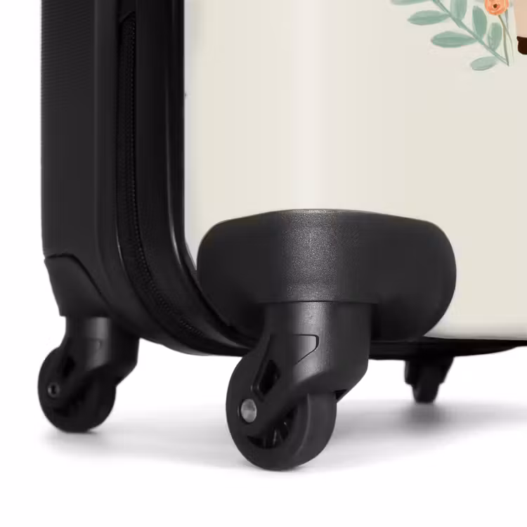 Suitcase - Unicorn among flowers in beige colors — 6