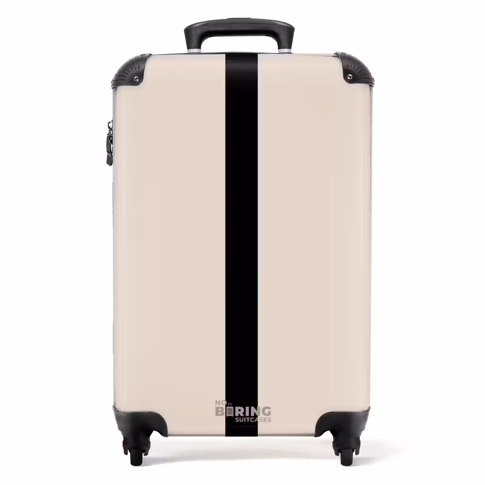 Suitcase - Minimal - Beige with black stripe — 1