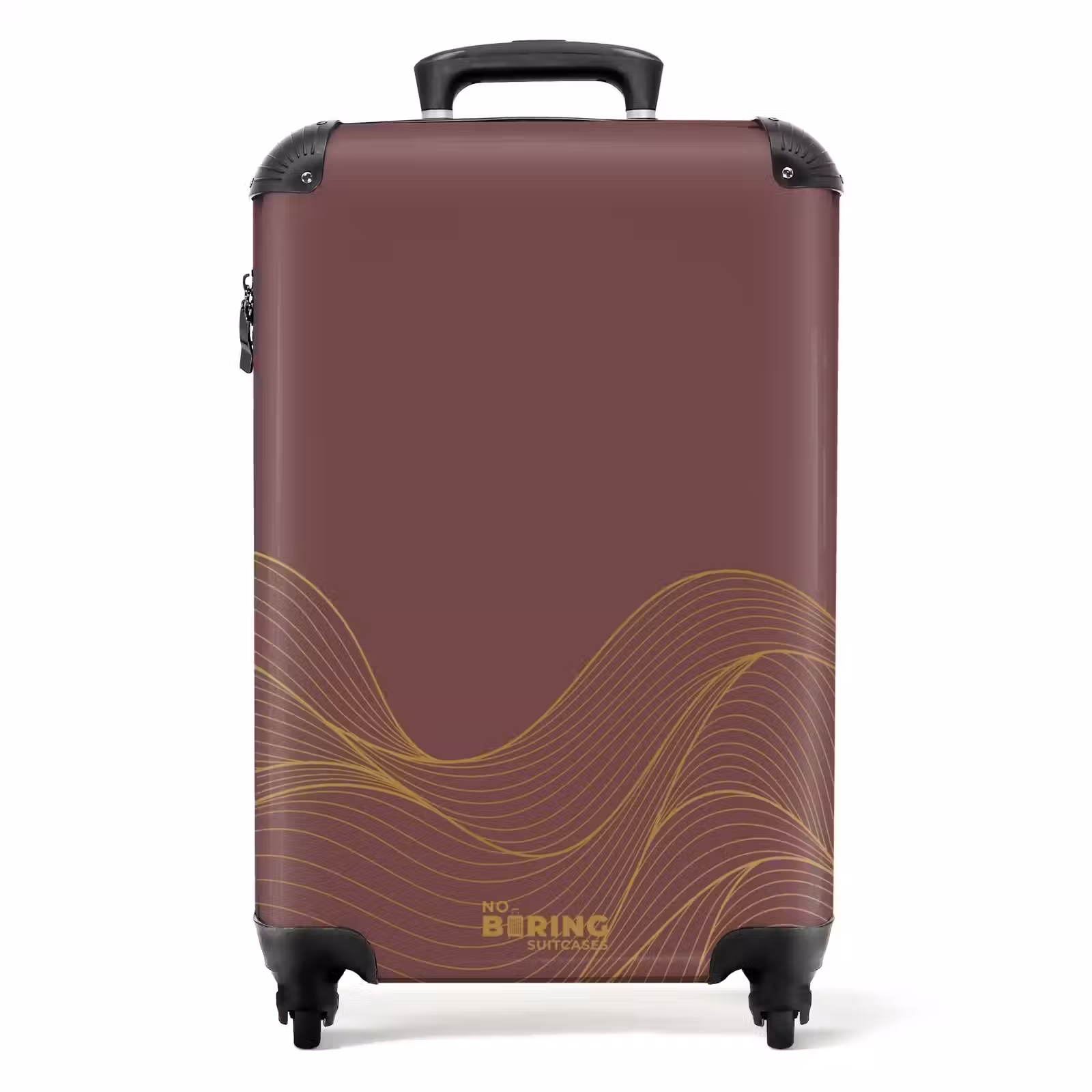 Suitcase - Minimal - Chestnut brown with golden waves — 1