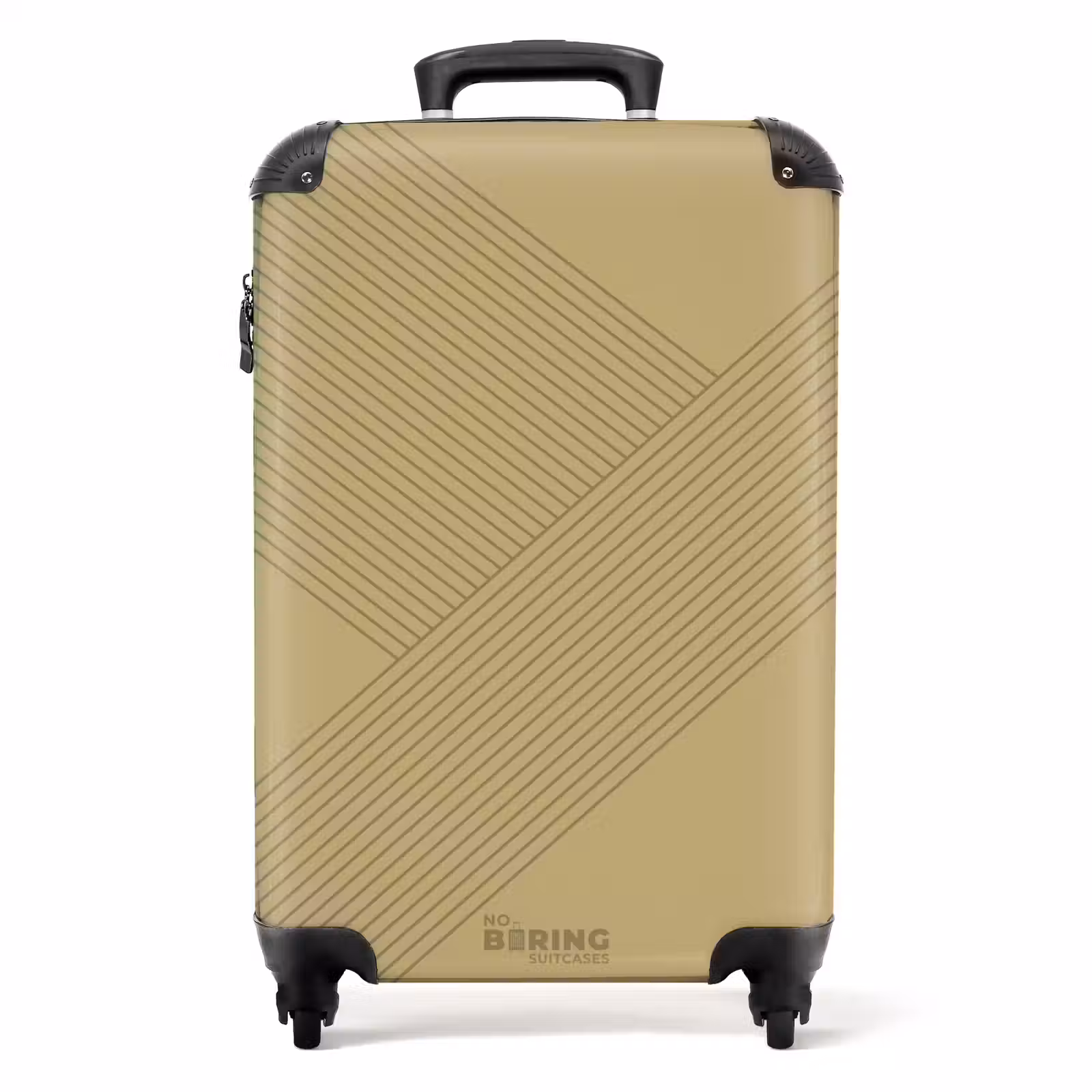 Suitcase - Minimal - Crossing lines on golden beige — 1