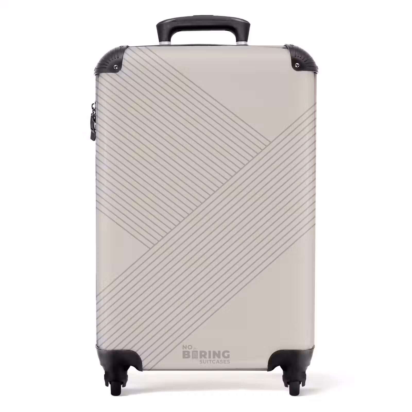 Suitcase - Minimal - Crossing lines on taupe — 1