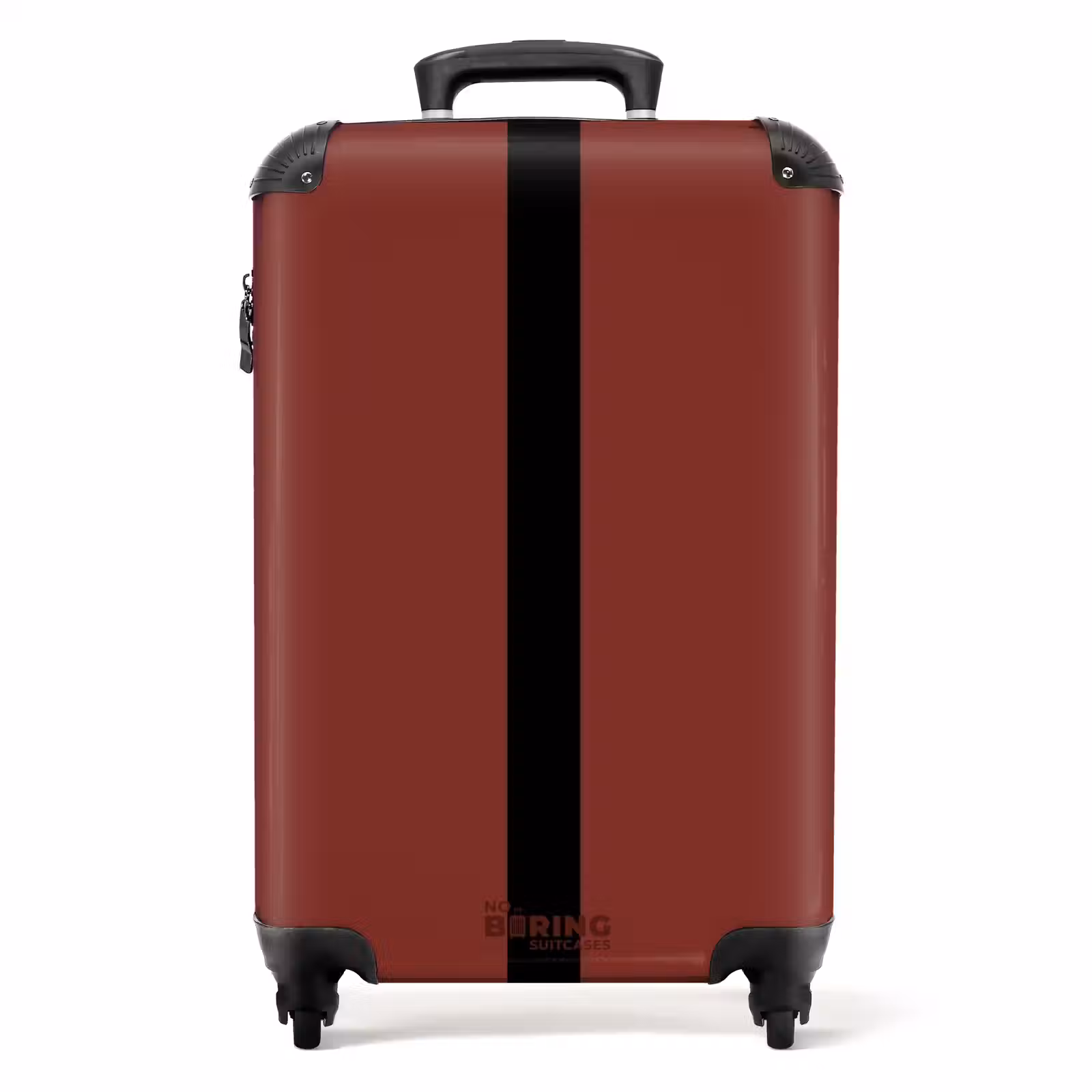 Suitcase - Minimal - Dark red with black stripe — 1
