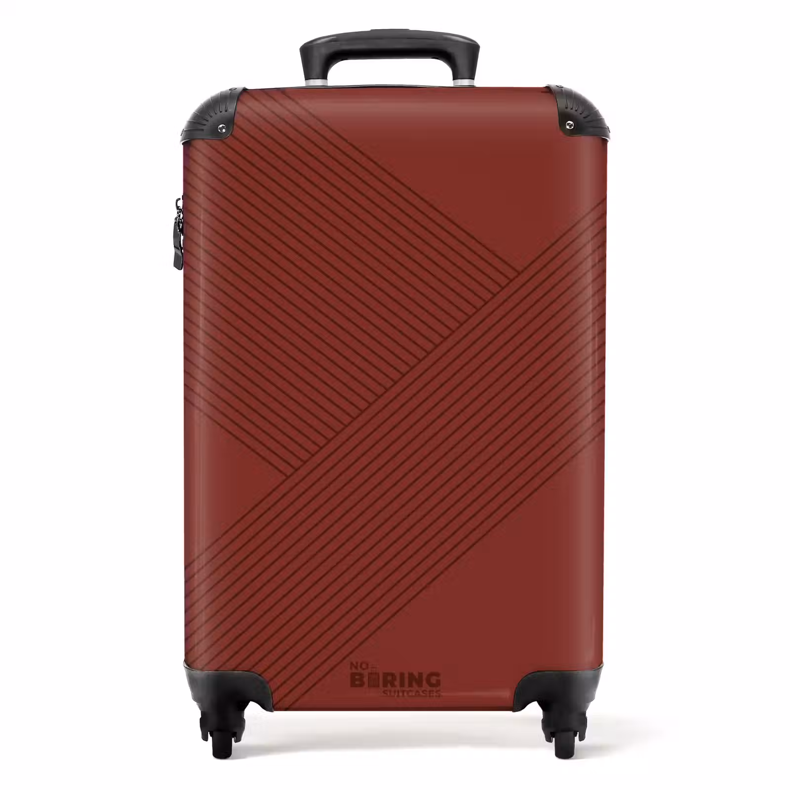 Suitcase - Minimal - Intersecting lines on deep bordeaux — 1