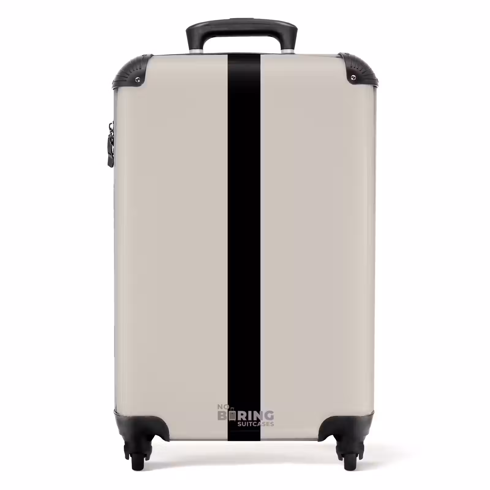 Suitcase - Minimal - Light beige with black stripe — 1