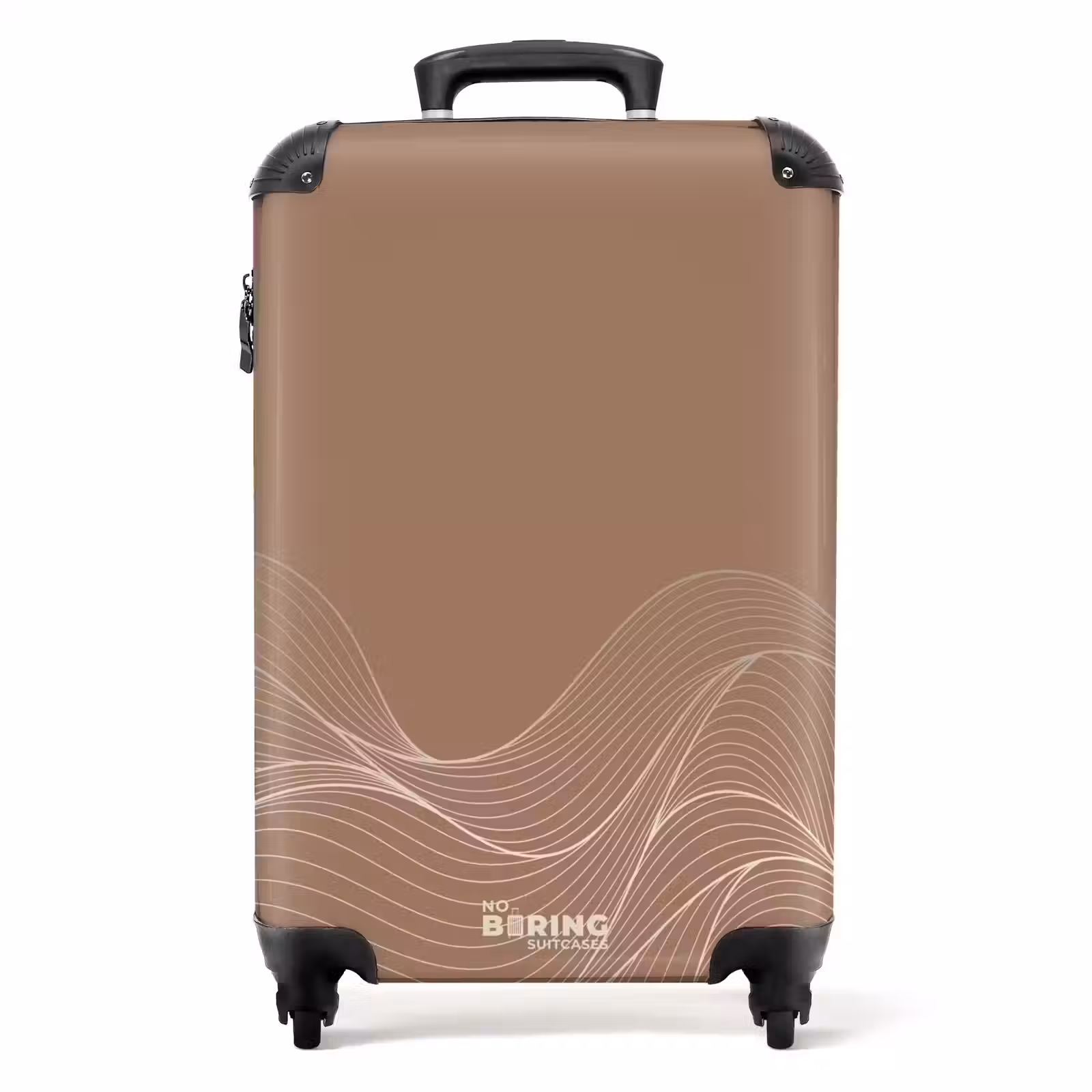 Suitcase - Minimal - Warm brown with waves — 1