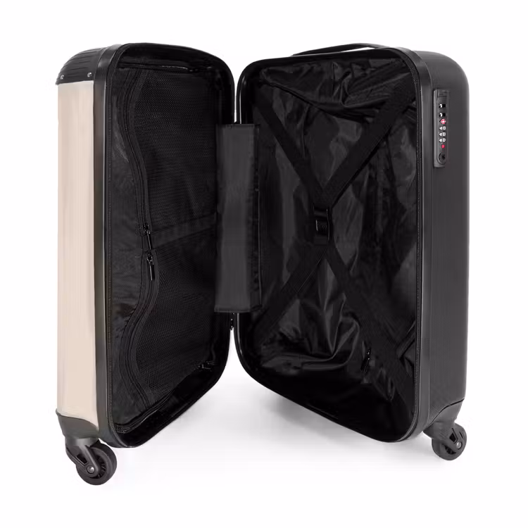Suitcase - Minimal - Beige with black stripe — 3