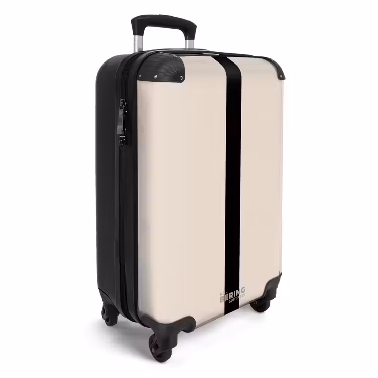 Suitcase - Minimal - Beige with black stripe — 4