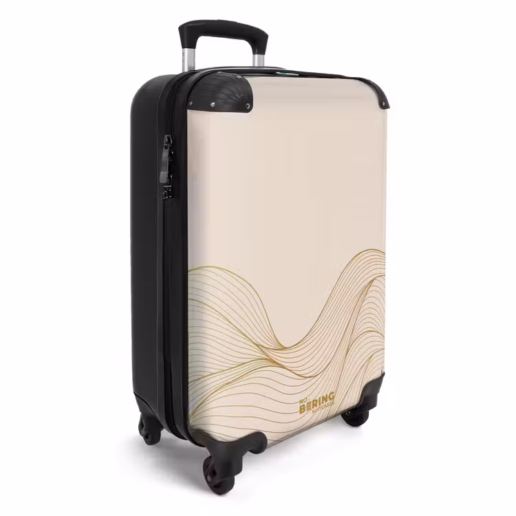 Suitcase - Minimal - Beige with gold waves — 4